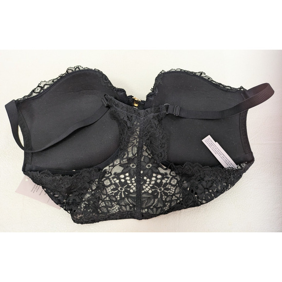 Women's Racerback Lace Push-Up Bra Black 34DD Underwire - Picture 5 of 7
